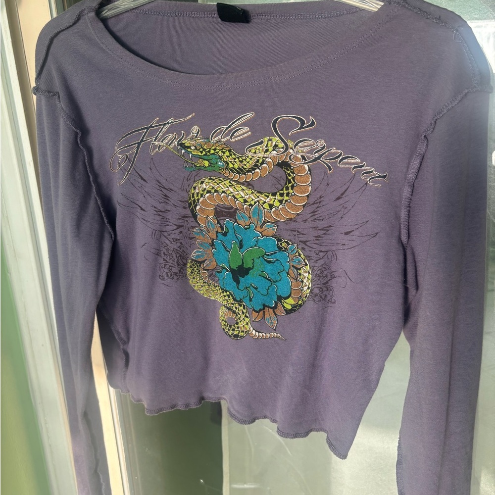 Urban Outfitters Purple Graphic Long Sleeve Top